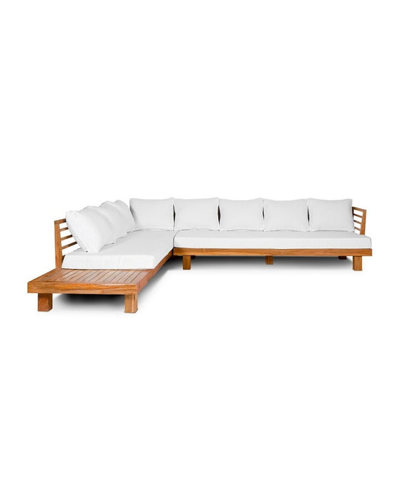 Canapé lounge de jardin STRAUSS blanc droite 300x250cm Dareels