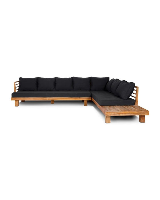 Sofá lounge exterior STRAUSS Negro izquierda 300x250cm