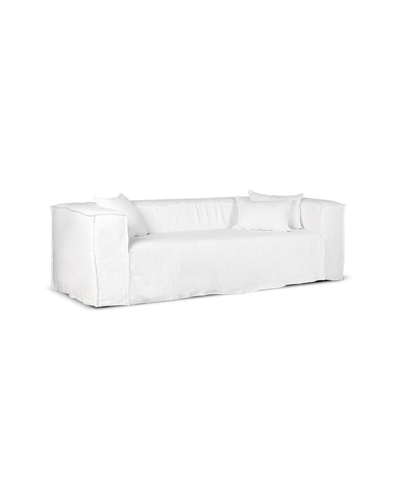 Sofá de lino STROZZI 2P Blanco 220cm Dareels
