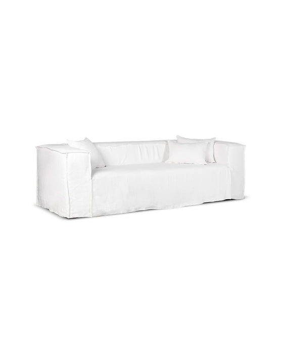 Canapé en lin STROZZI 2P Blanc 220cm Dareels