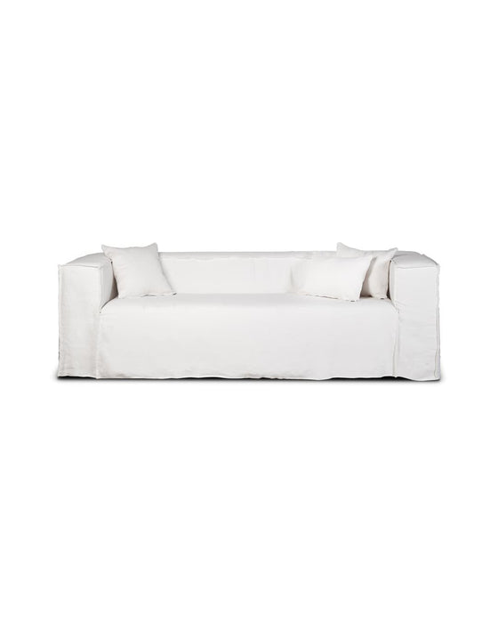 Sofá de lino STROZZI 2P Blanco 220cm Dareels