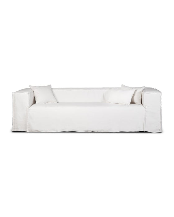 Sofá de lino STROZZI 3P Blanco 260cm Dareels