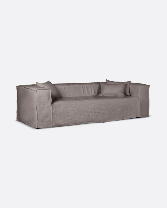 Canapé en lin STROZZI 3P Taupe 260cm Dareels