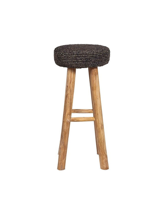 Tabouret de bar rond de jardin ALGA Noir h75cm Dareels