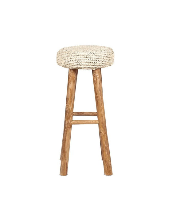 Tabouret de bar rond de jardin ALGA Naturel h75cm Dareels